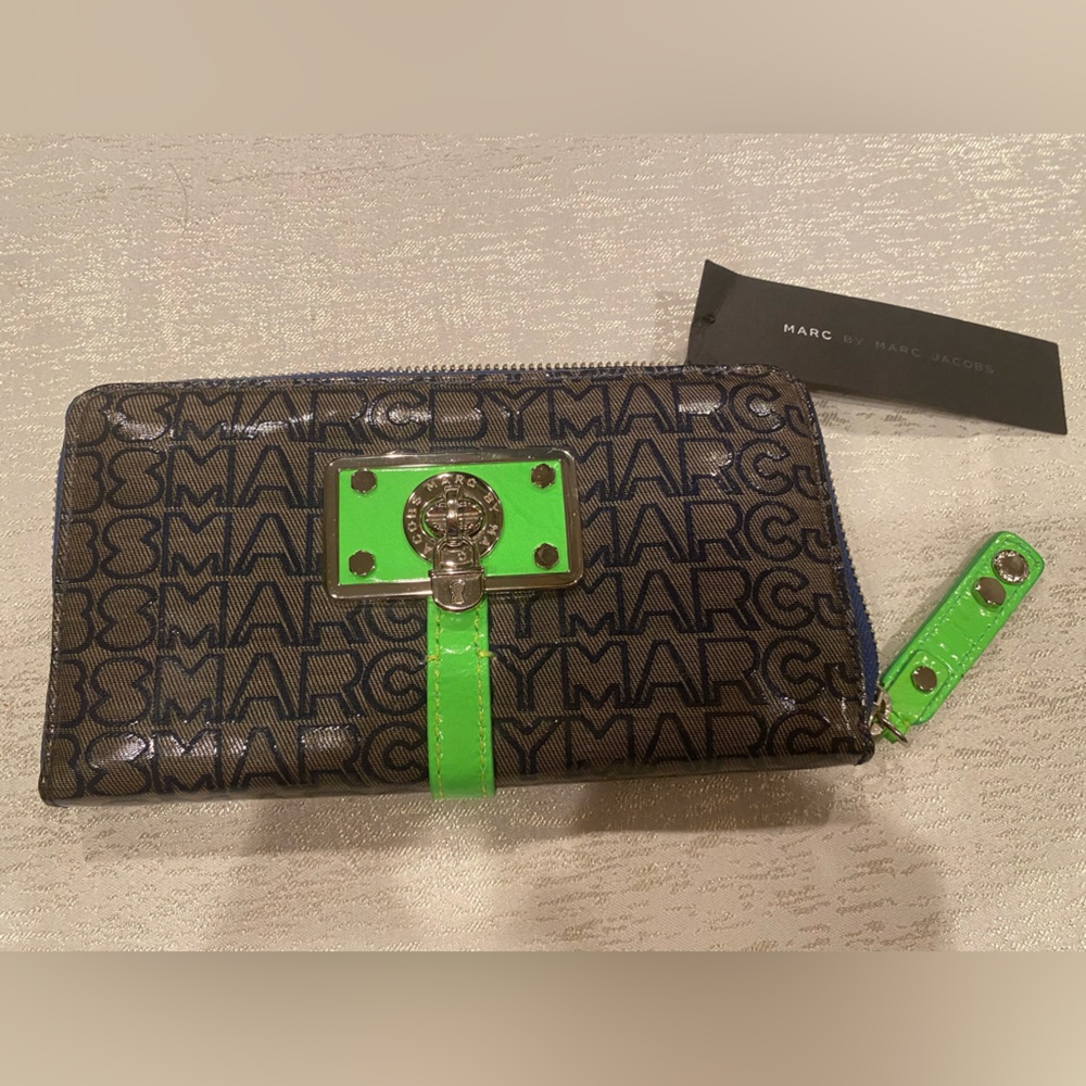 NWT Marc by Marc Jacobs Indigo Patent Leather Wallet